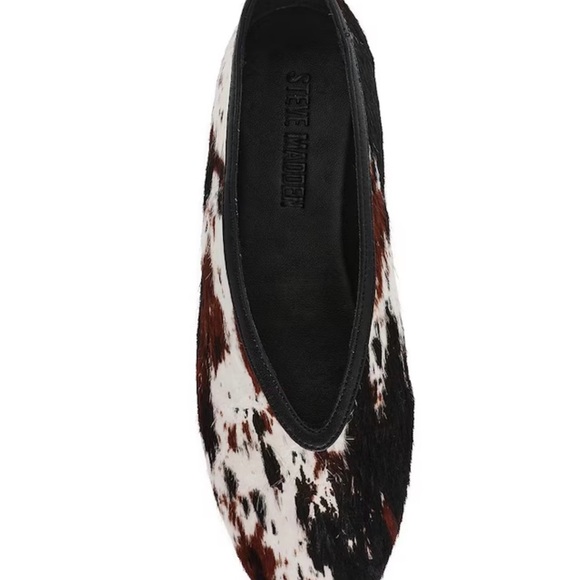 NWT NIB Steve Madden Leni Cow Print Ballet Flats size 10 - Picture 2 of 4